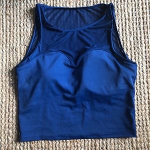 Navy Blue Netted Sweetheart Kortni Jeane Top